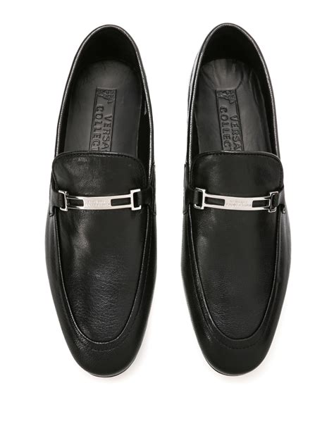 versace collection leather loafers